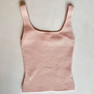 SOLD - Aritzia Babaton Light Pink Sculpt Knit Long Tank Size XXS